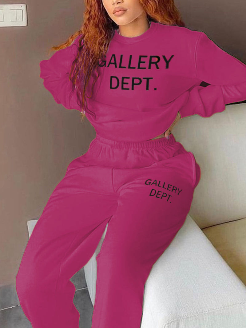 Letter Print Pocket Design Pants Set Ar5062