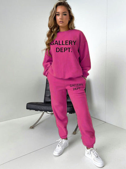 Letter Print Pocket Design Pants Set Ar5062