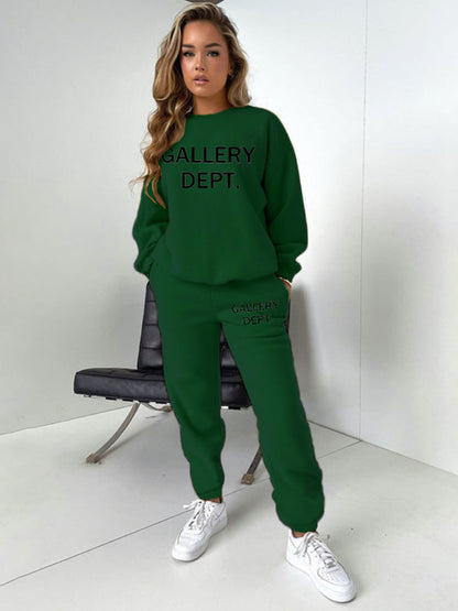 Letter Print Pocket Design Pants Set At9064