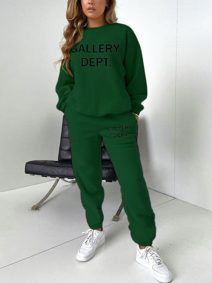 Letter Print Pocket Design Pants Set At9064