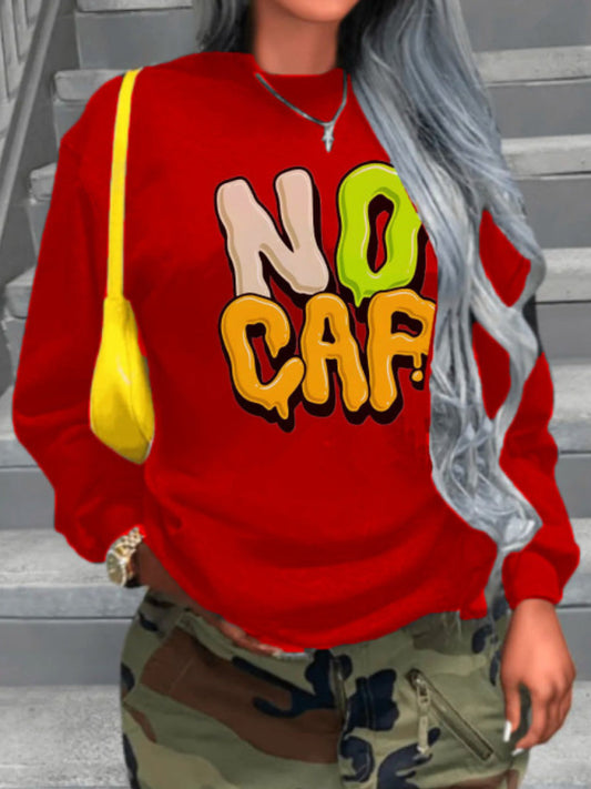Dropped Shoulder Letter Print Sweatshirt Ar5063