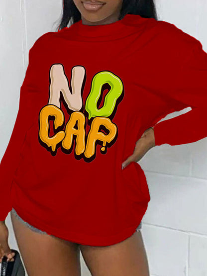 Dropped Shoulder Letter Print Sweatshirt Ar5063