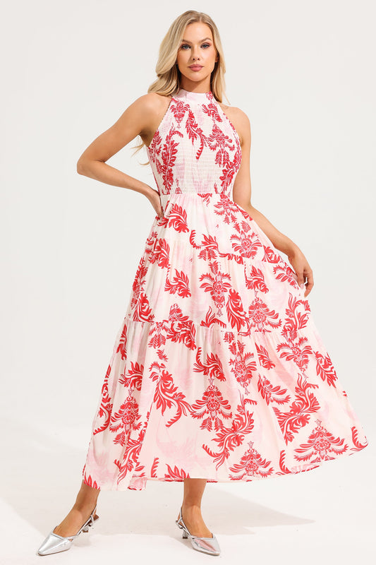 Stand Collar Sleeveless Maxi Dress