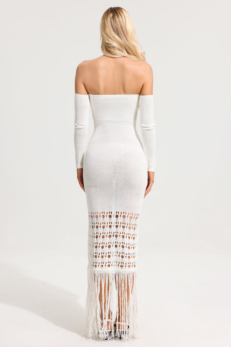 Knit Cut-out Strapless Maxi Dress