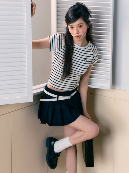 Pleated Skort Collection: Versatile Tennis-style Shorts With Flared Overlay in Ivory, Charcoal, and Black