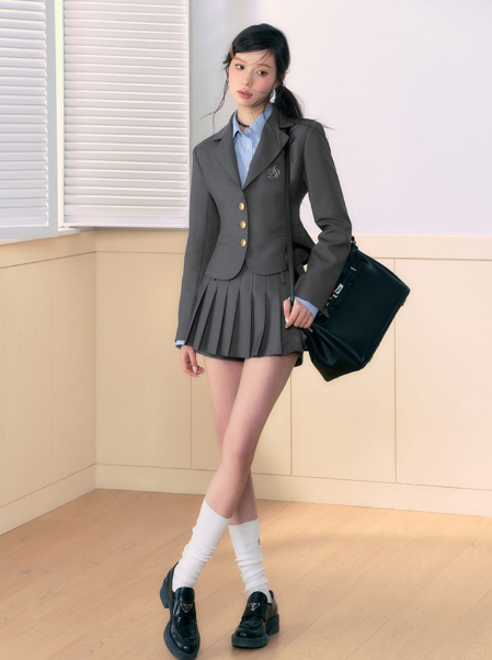Pleated Skort Collection: Versatile Tennis-style Shorts With Flared Overlay in Ivory, Charcoal, and Black