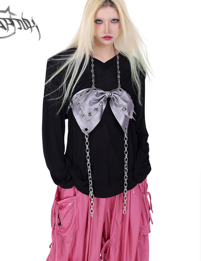 Pinkspink Shiny Parachute Cargo Pants - Hot Pink