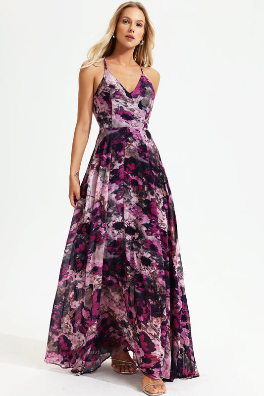 Cami V-neck Backless Maxi Dress