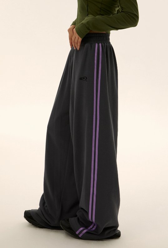Two-stripes Wide-leg Track Pants