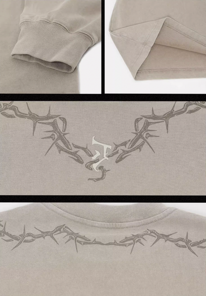 Logo Print Washed Long Sleeve T-shirt