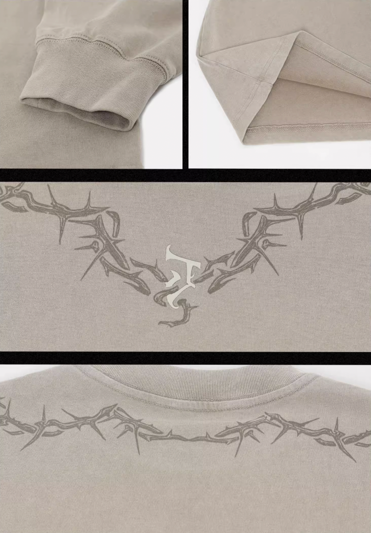 Logo Print Washed Long Sleeve T-shirt