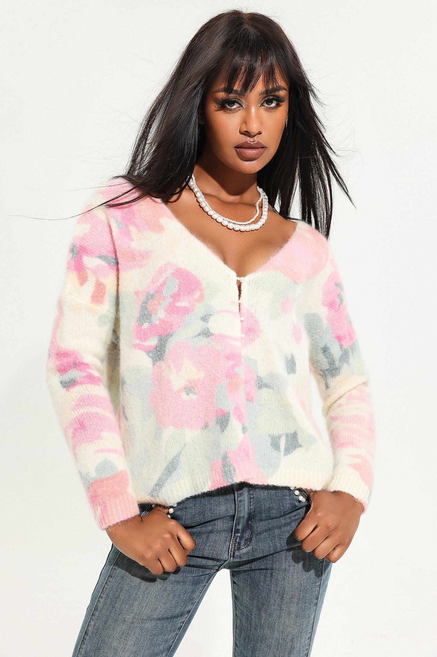 Knit V-neck Cardigan