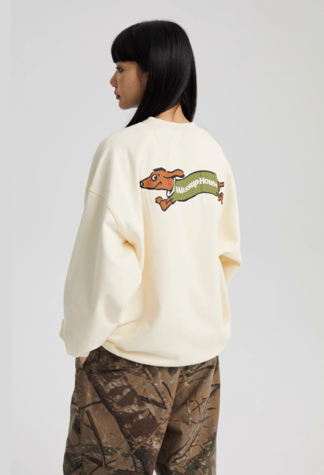 Playful Dachshund Running Printed Sweatshirt