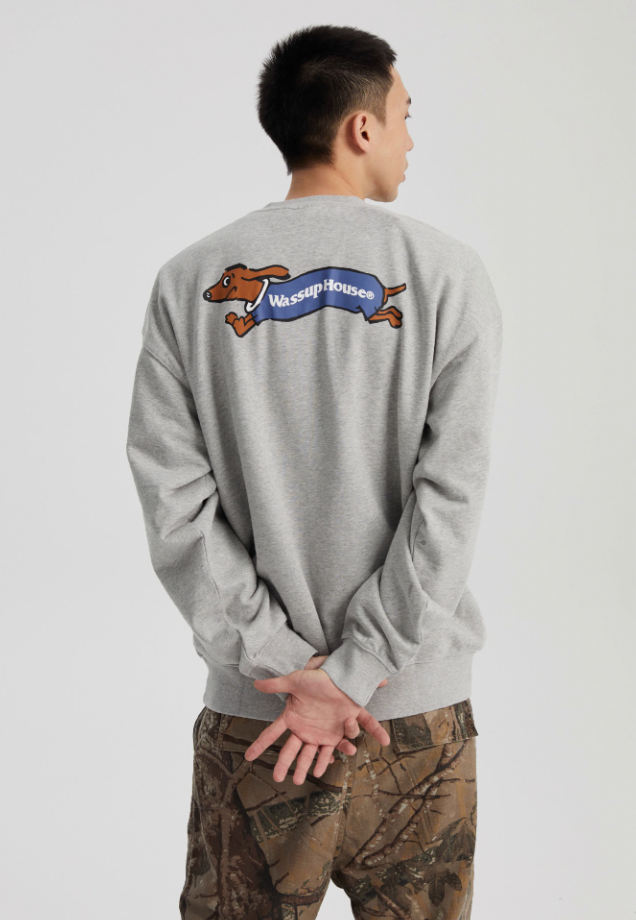 Playful Dachshund Running Printed Sweatshirt