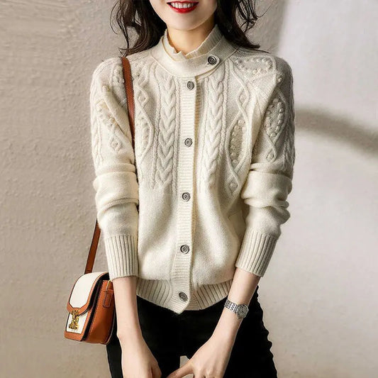 Autumn Winter High Slim Long Sleeve Cardigan
