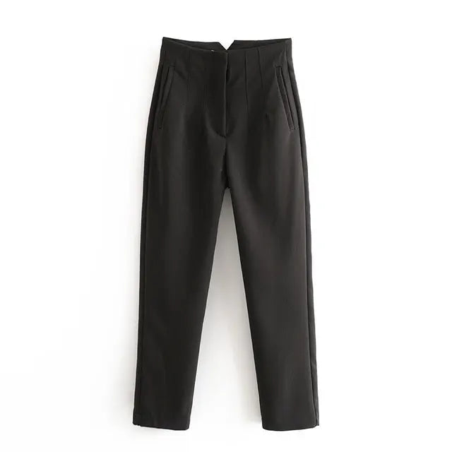 Classic ’s Pencil Pants Spring Basic High Waist Straight Pant Female Slim Ankle Length Trouser Pantalones