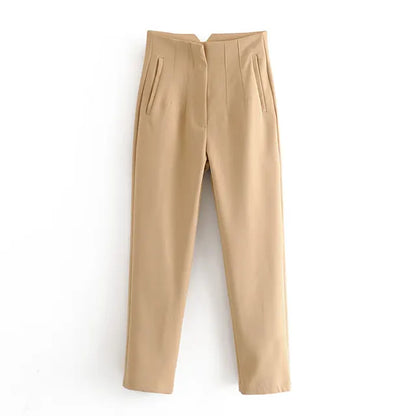 Classic ’s Pencil Pants Spring Basic High Waist Straight Pant Female Slim Ankle Length Trouser Pantalones