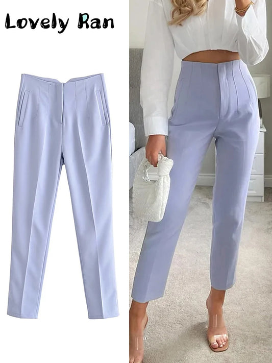 Classic ’s Pencil Pants Spring Basic High Waist Straight Pant Female Slim Ankle Length Trouser Pantalones