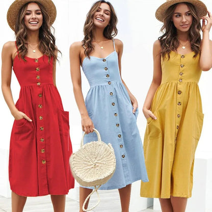 Small Open Red Style Midi Dresses