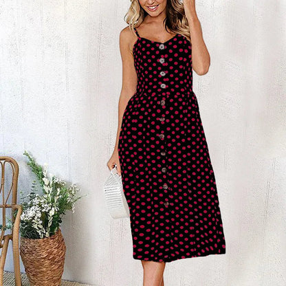 Small Open Red Style Midi Dresses