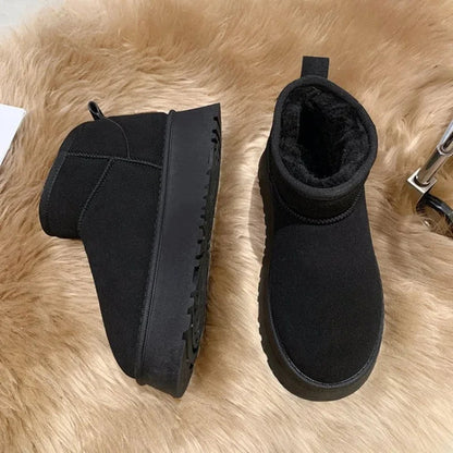 New Classic Thickened Fluff Snow Boots Comfortable Warm Ankle Boots Winter Shoes Chunky Botas Mujer