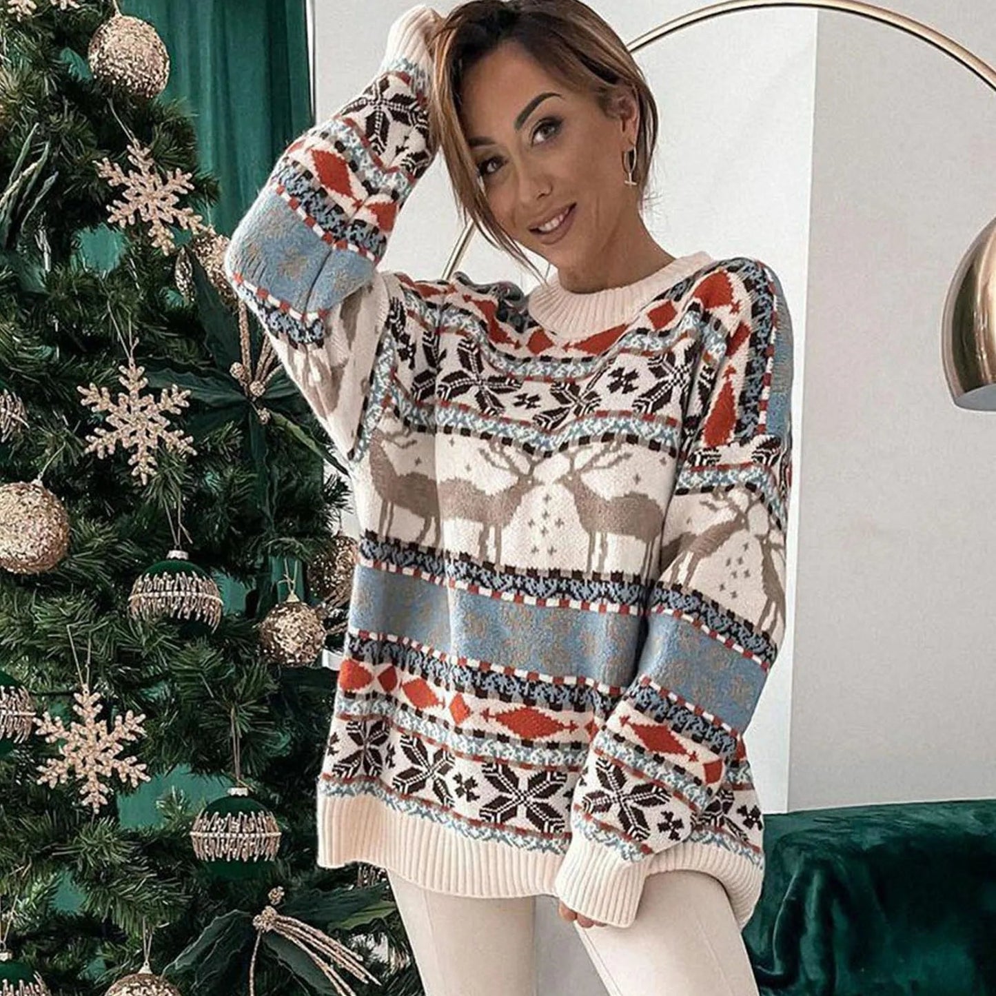Y2k Oversized Full Sleeve Thicken Winter Christmas Sweater