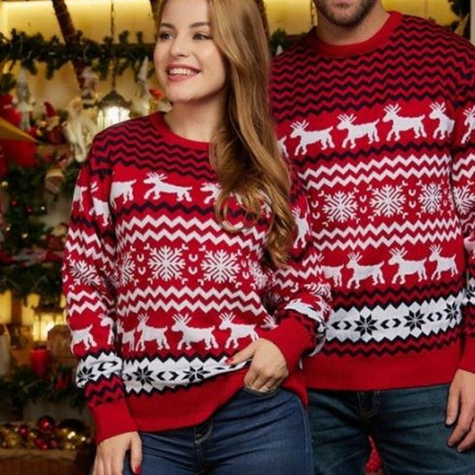 Couple Matching Sweaters Christmas Family Couples Jumpers Warm Thick