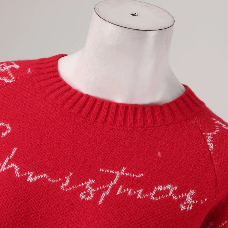 Full Sleeve O-neck Jacquard Dress Christmas Sweater
