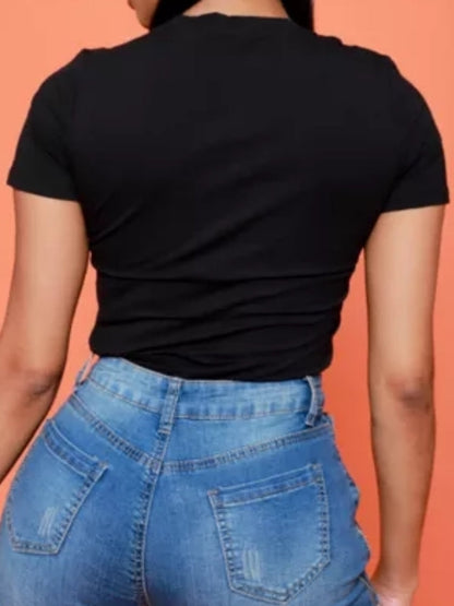 Lemon Melanin Made Letter Print T-shirt Ar500