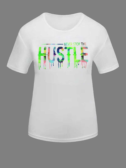 Splash Ink Letter Print T-shirt At8020