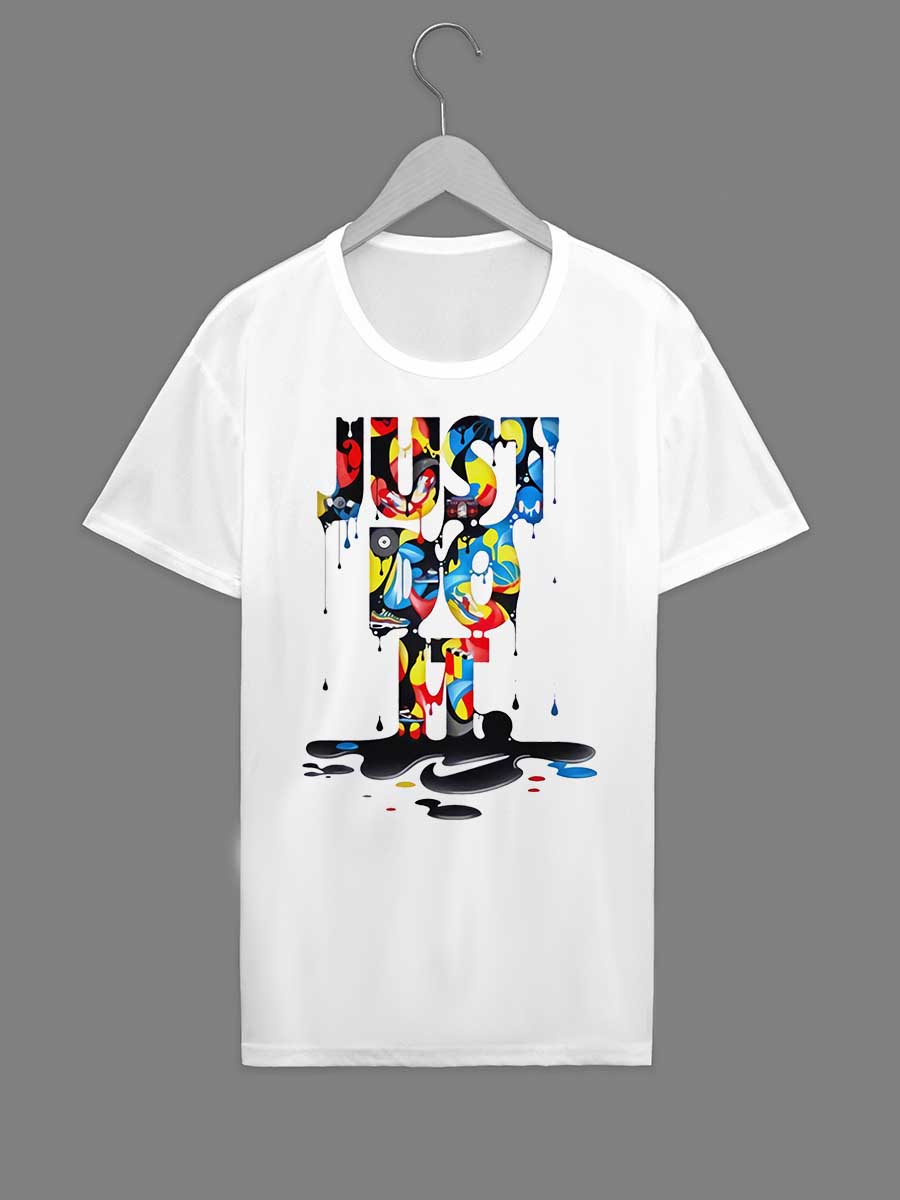Splash Ink Just Do It Letter Print T-shirt Ar5089