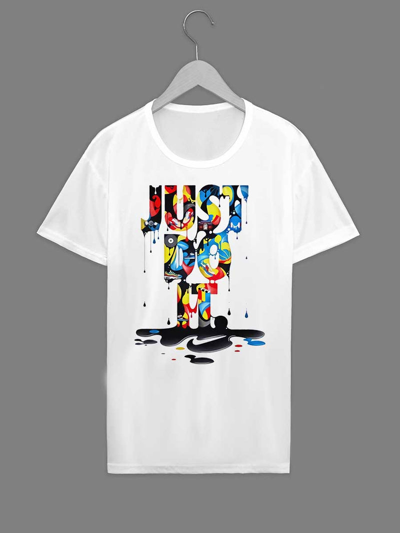Splash Ink Just Do It Letter Print T-shirt Ar5089