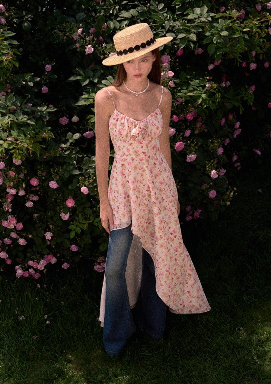 Diagonal Split Hem Maxi Dress