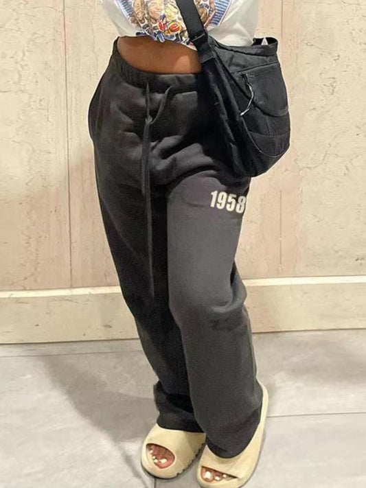 Letter Print Drawstring Sweatpants Ar5061