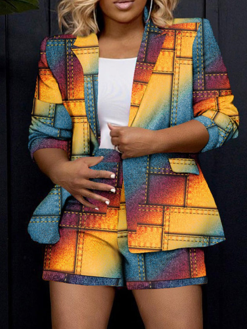Gradient Blazer Shorts Set Ar50110