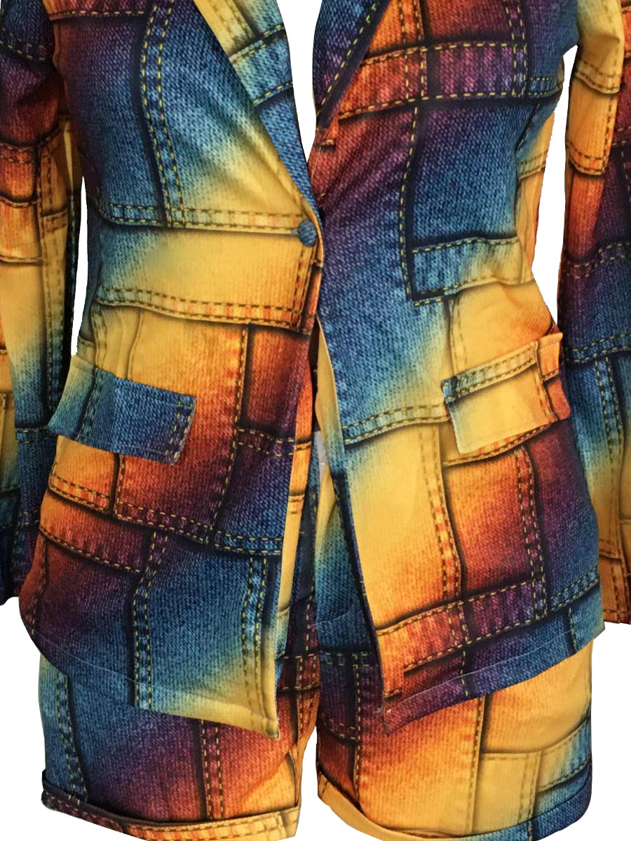 Gradient Blazer Shorts Set Ar50110