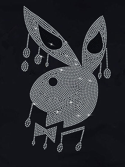Rhinestone Cartoon Decor T-shirt Ar3077
