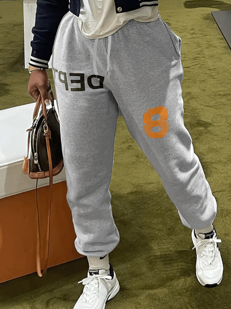 Letter Print Drawstring Sweatpants Ac2032