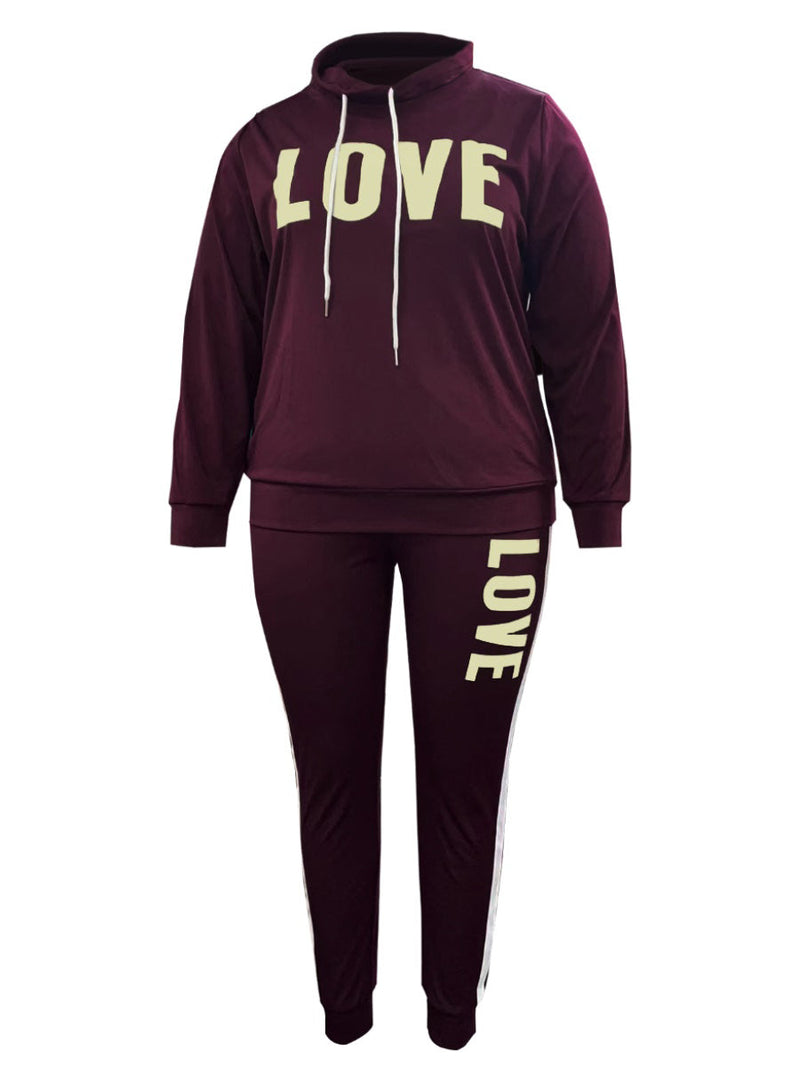 Letter Print Pants Set Bo2136