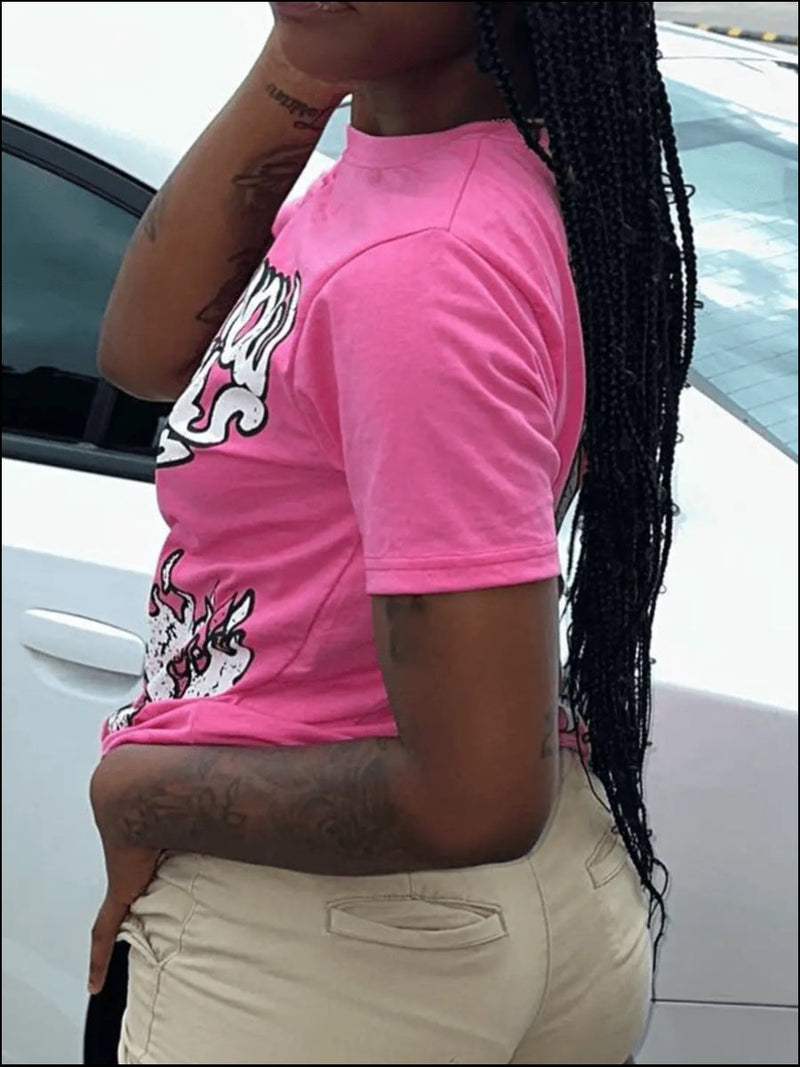 Heart Letter Print T-shirt Ac2064