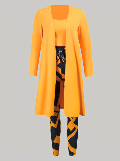 Cami Geometric Print Drawstring Three Piece Pants Set Ar3030