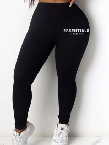 Crop Top Essentials Letter Print Pants Set Ac2028