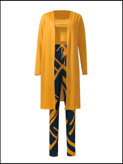 Cami Mixed Print Drawstring Three Piece Pants Set Bo50103