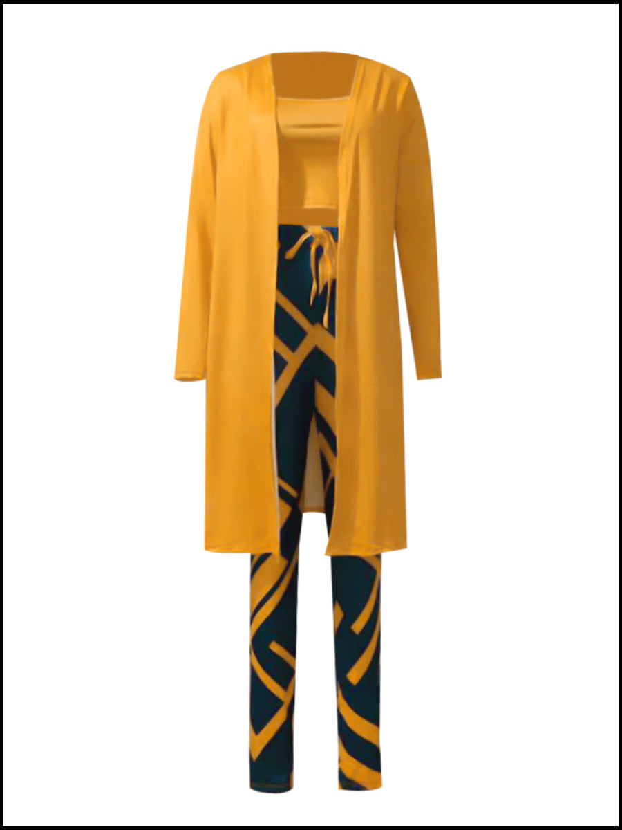 Cami Leopard Print Drawstring Three Piece Pants Set Bo3024