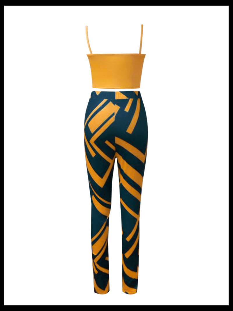 Cami Leopard Print Drawstring Three Piece Pants Set Bo3024