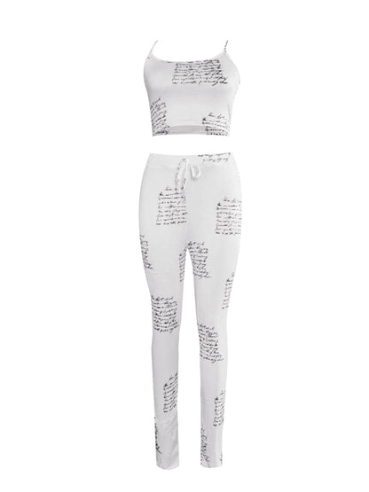 Cami Mixed Print Drawstring Three Piece Pants Set Bo50103