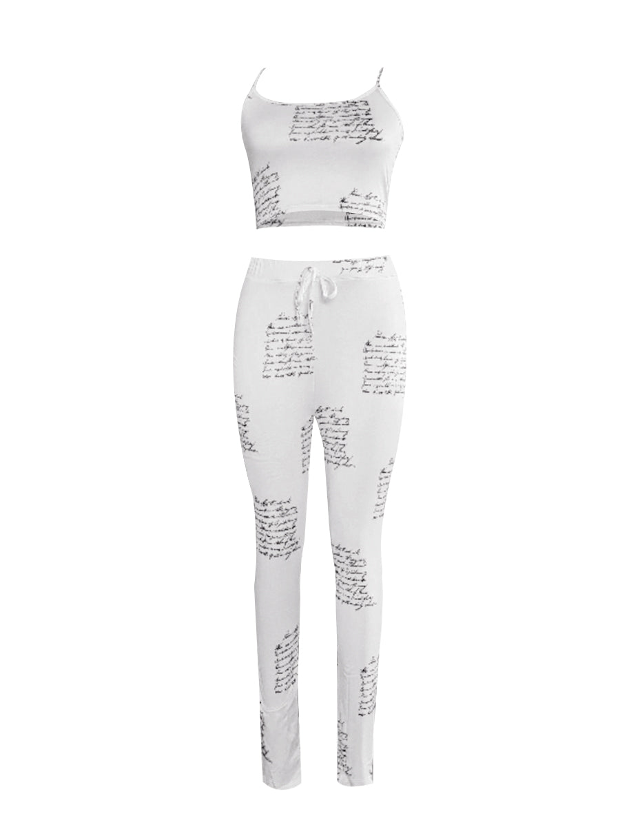 Cami Geometric Print Drawstring Three Piece Pants Set Bo5084