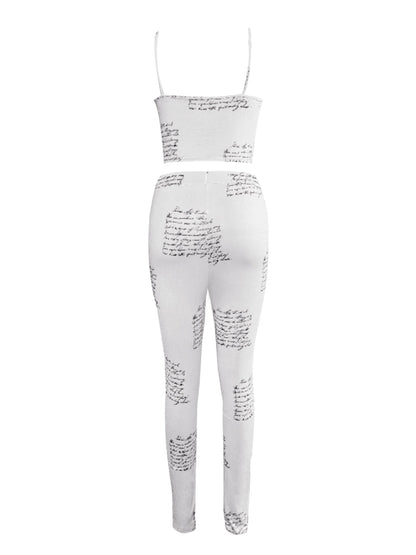 Cami Mixed Print Drawstring Three Piece Pants Set Bo50103
