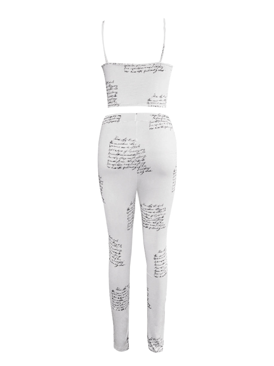 Cami Geometric Print Drawstring Three Piece Pants Set Bo5084