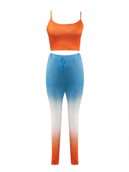 Cami Geometric Print Drawstring Three Piece Pants Set Bo5084
